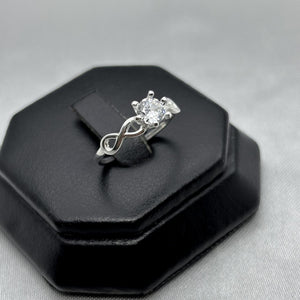 #AD198 - Anillo Cruzado Con Zirconia Plata - A08/1.5