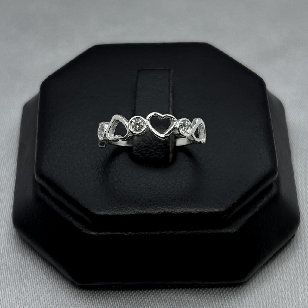 #AD241 - Anillo Corazones Con Zirconia Plata - B09/1.2