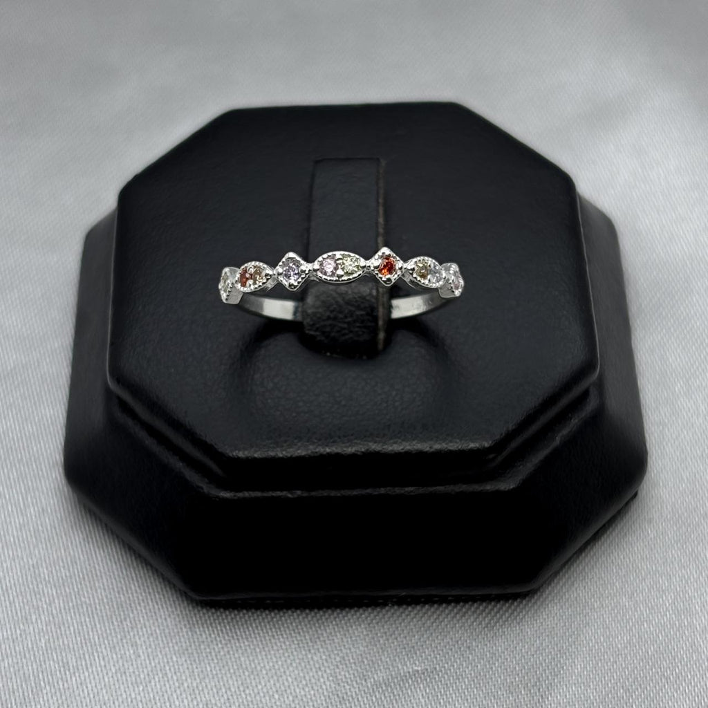 #AD164 - Anillo Churumbela Colores Con Zirconia Plata - B10/1.4