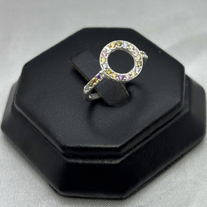 #AD204 - Anillo Circulo Con Zirconias Plata - A09/2.1