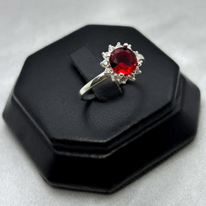 #AD110 - Anillo Flor Con Zirconia Plata - B09/2.1