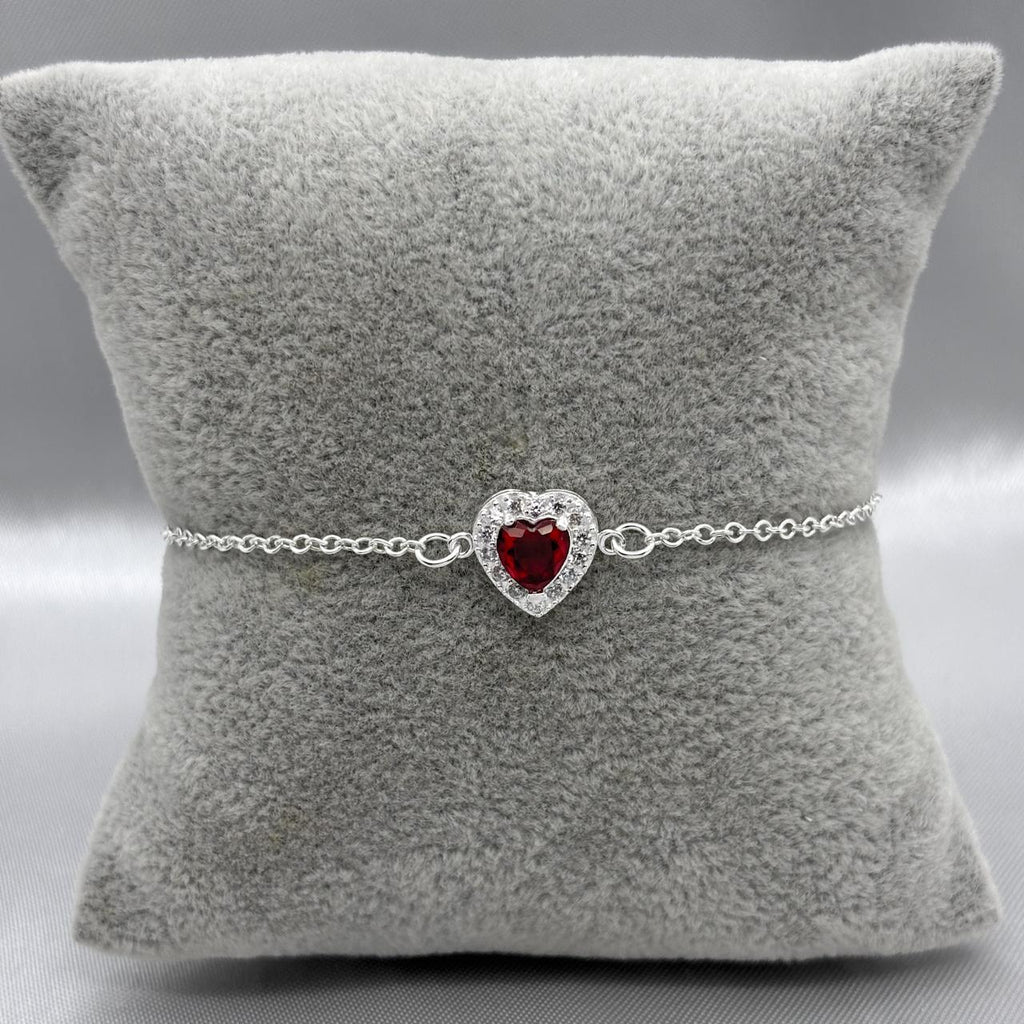 #PA104 - Pulsera Corazón Con Zirconia Plata - B17/2.2
