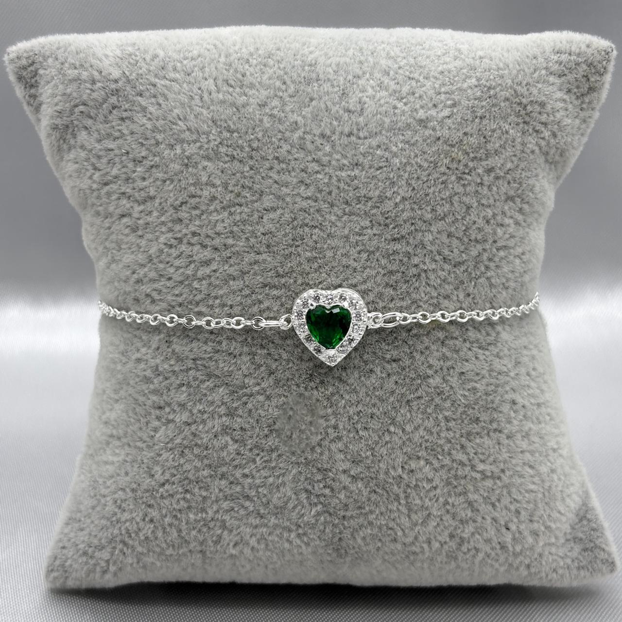#PA104 - Pulsera Corazón Con Zirconia Plata - B17/2.2