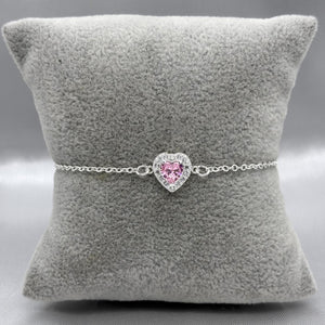 #PA104 - Pulsera Corazón Con Zirconia Plata - B17/2.2