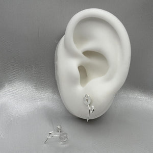 #BR290 - Broquel Tulipán Con Zirconia Plata - F43