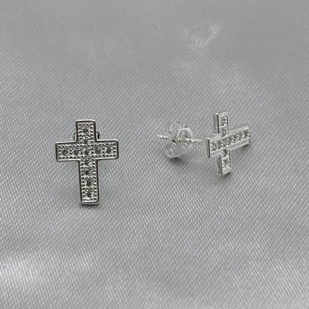 #BR278 - Broquel Cruz Con Zirconia Plata - E63
