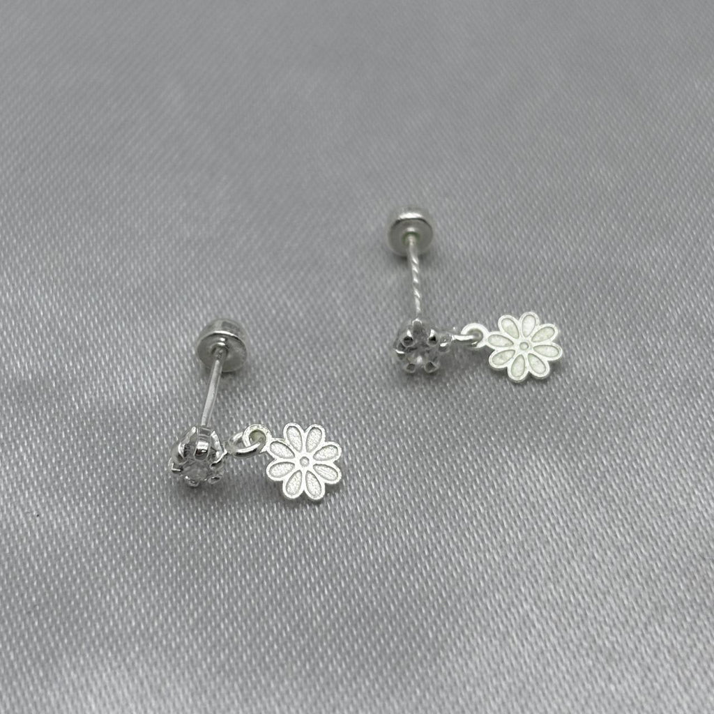 #BR291 - Broquel Margarita Con Zirconia Plata - F44