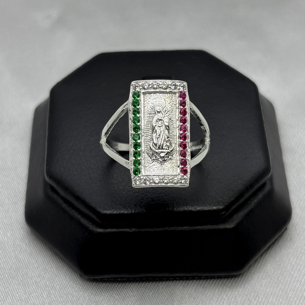 #AD467 - Anillo Virgen María De Guadalupe  Con Zirconias Plata - A09/3.2