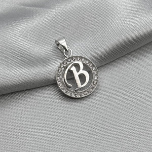 #D495 - Dije Circular De Letra Con Zirconia Plata - ZC2.2