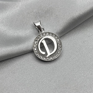 #D495 - Dije Circular De Letra Con Zirconia Plata - ZC2.2