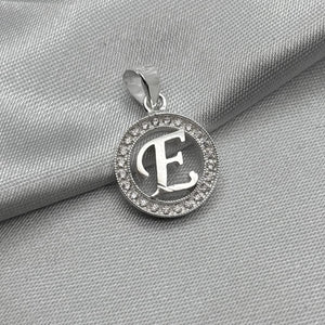 #D495 - Dije Circular De Letra Con Zirconia Plata - ZC2.2