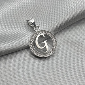 #D495 - Dije Circular De Letra Con Zirconia Plata - ZC2.2