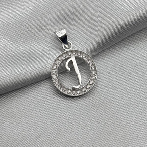#D495 - Dije Circular De Letra Con Zirconia Plata - ZC2.2