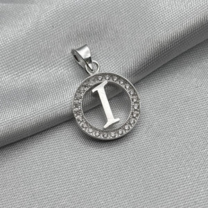 #D495 - Dije Circular De Letra Con Zirconia Plata - ZC2.2