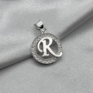 #D495 - Dije Circular De Letra Con Zirconia Plata - ZC2.2