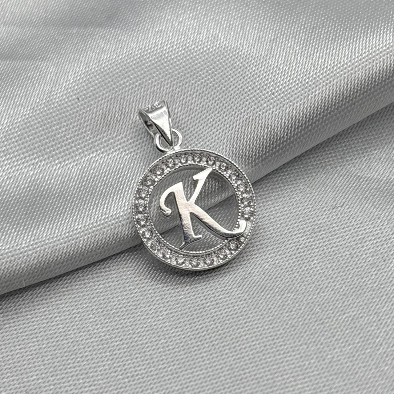 #D495 - Dije Circular De Letra Con Zirconia Plata - ZC2.2