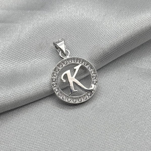 #D495 - Dije Circular De Letra Con Zirconia Plata - ZC2.2