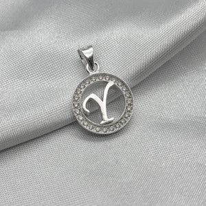 #D495 - Dije Circular De Letra Con Zirconia Plata - ZC2.2