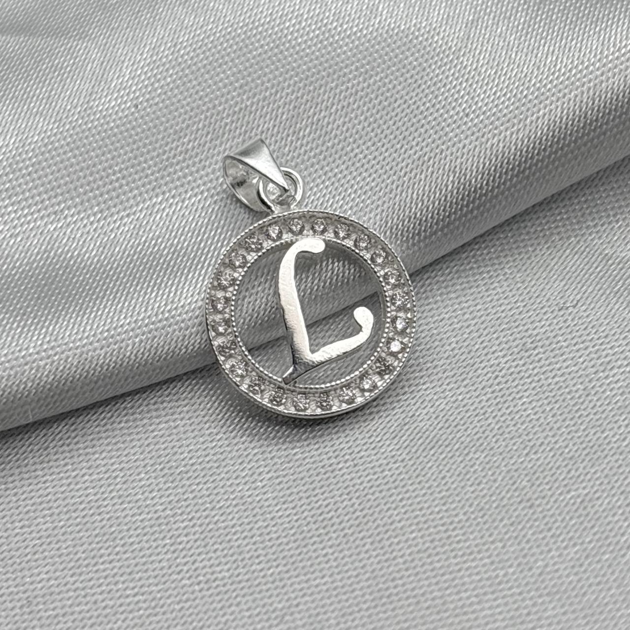 #D495 - Dije Circular De Letra Con Zirconia Plata - ZC2.2