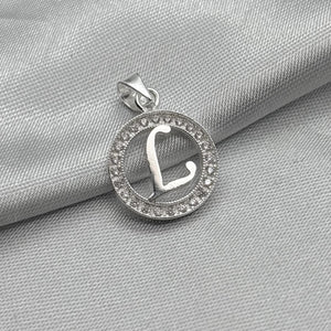 #D495 - Dije Circular De Letra Con Zirconia Plata - ZC2.2