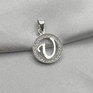 #D495 - Dije Circular De Letra Con Zirconia Plata - ZC2.2