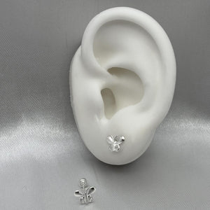 #BR289 - Broquel Mariposa Con Zirconia Plata - E47