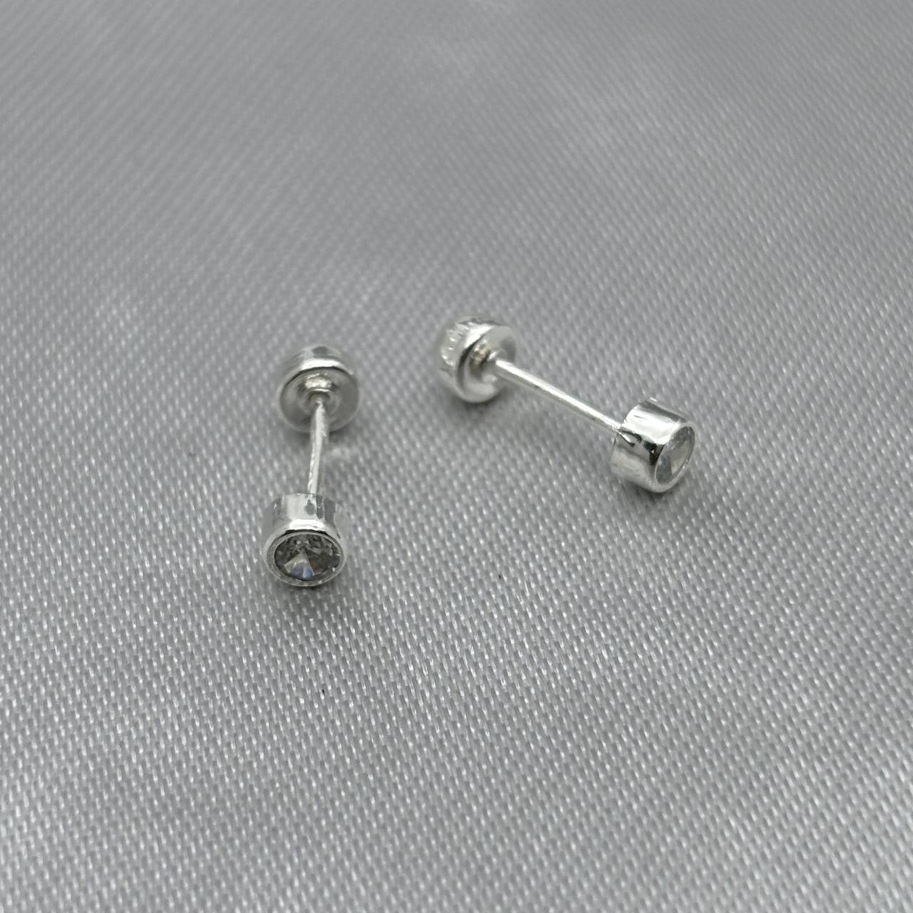 #BR287 - Broquel Tambor Con Zirconia Plata - E27