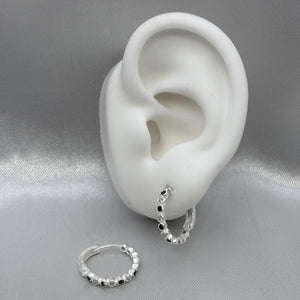 #H201 - Huggie Circular Con Piedra Zirconia Plata - B08/2.6