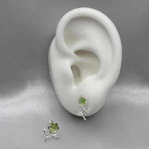 #BR288 - Broquel Flor Con Zirconia Plata - F46