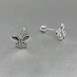 #BR289 - Broquel Mariposa Con Zirconia Plata - E47