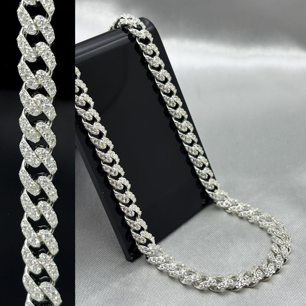 #CAD284 - Candena Tipo Monaco Con Zirconia Plata - 6 mm - B15/36.8