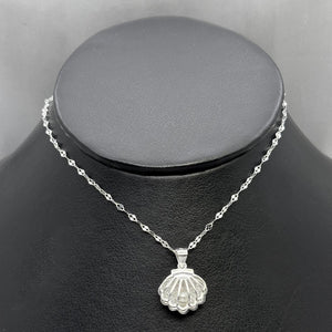 #G266 - Gargantilla Concha De Mar Con Perla Y Zirconia Plata - B14/3.0