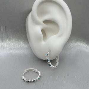 #H201 - Huggie Circular Con Piedra Zirconia Plata - B08/2.6