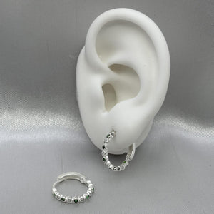 #H201 - Huggie Circular Con Piedra Zirconia Plata - B08/2.6