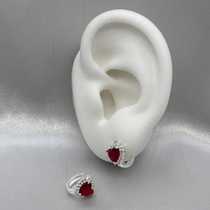 #H202 - Huggie Corazón Piedra Zirconia Plata - B08/2.7