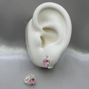 #H202 - Huggie Corazón Piedra Zirconia Plata - B08/2.7