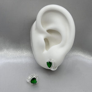 #H202 - Huggie Corazón Piedra Zirconia Plata - B08/2.7