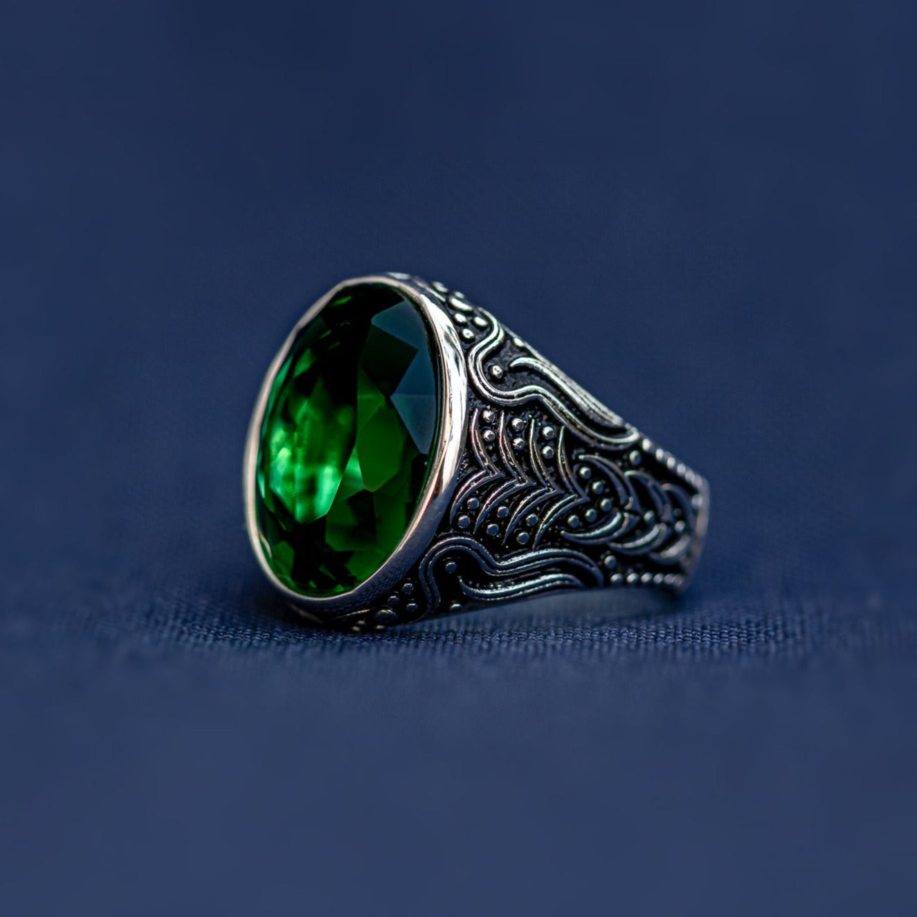 #AC138 - Anillo De Caballero/Hombre Piedra Zirconia Plata - IC8.0