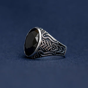 #AC138 - Anillo De Caballero/Hombre Piedra Zirconia Plata - IC8.0