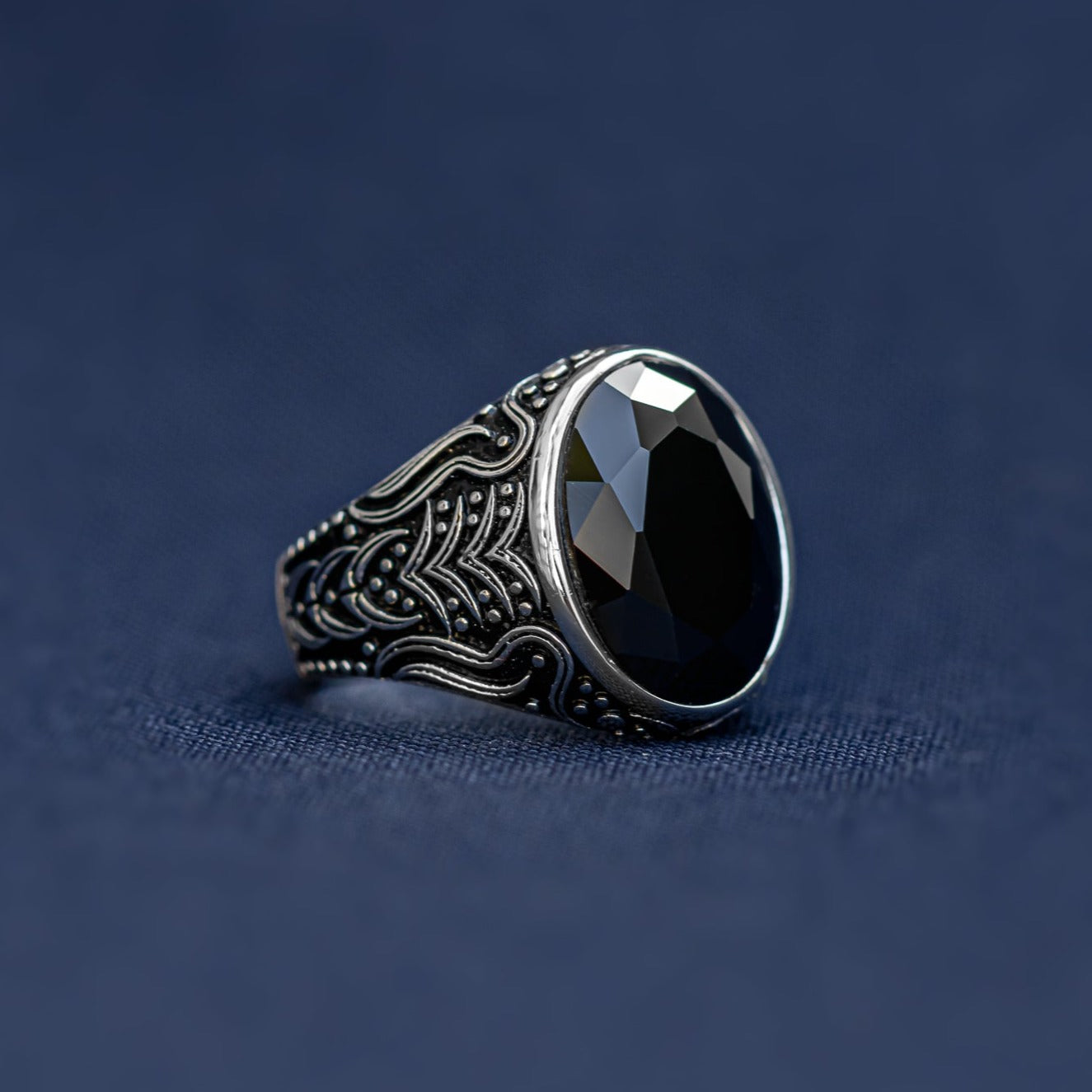 #AC138 - Anillo De Caballero/Hombre Piedra Zirconia Plata - IC8.0