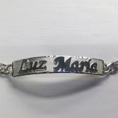 #HE104 - Nombre/Letra Sobre Puesto Personalizado De Plata 925 En Esclava (La Esclava Se Vende Por Separado)