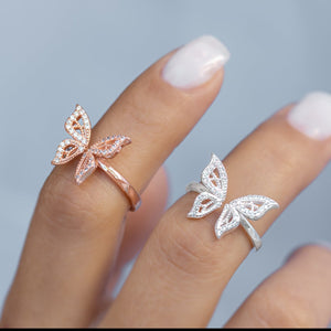 #AD139 - Anillo De Mariposa Ajustable - PU2.6