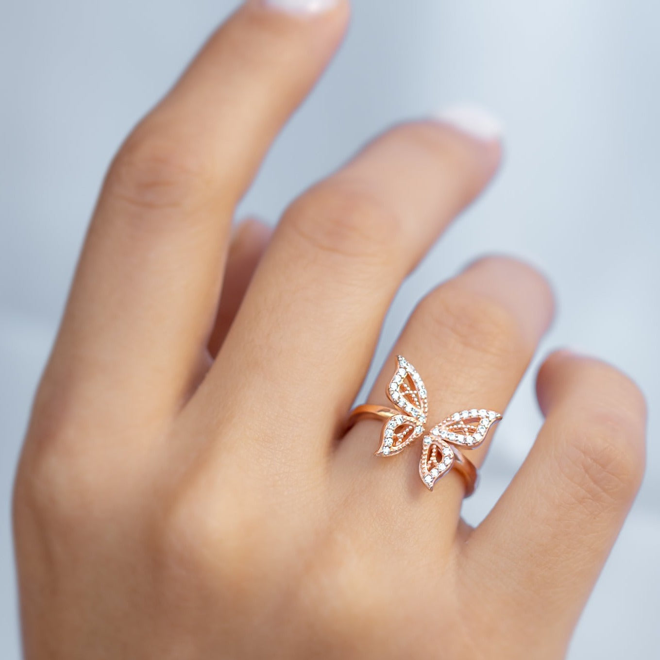 #AD139 - Anillo De Mariposa Ajustable - PU2.6
