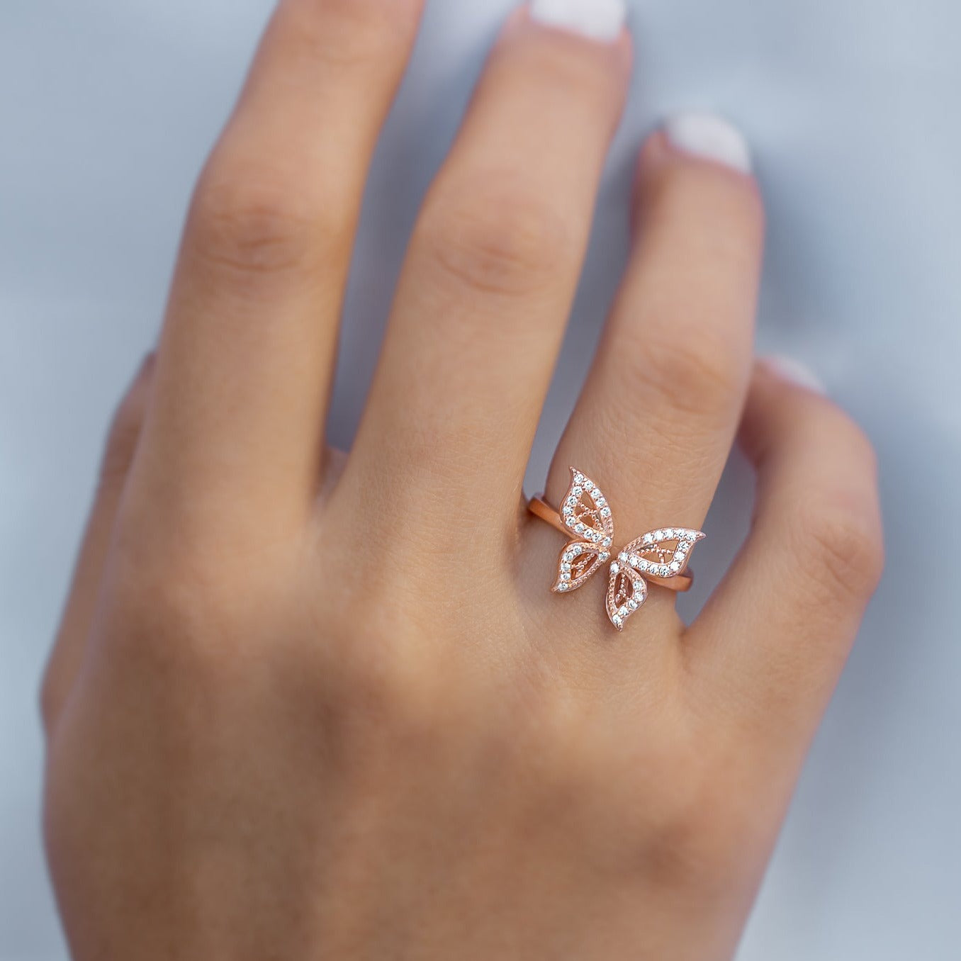 #AD139 - Anillo De Mariposa Ajustable - PU2.6