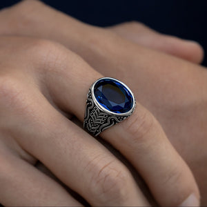 #AC138 - Anillo De Caballero/Hombre Piedra Zirconia Plata - IC8.0