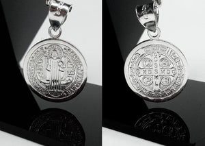 #D173 - Dije/Medalla De San Benito Plata - CE10.8