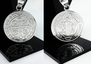 #D173 - Dije/Medalla De San Benito Plata - CE10.8