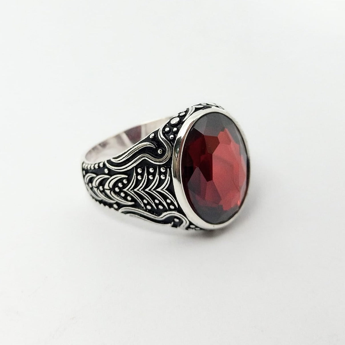 #AC138 - Anillo De Caballero/Hombre Piedra Zirconia Plata - IC8.0