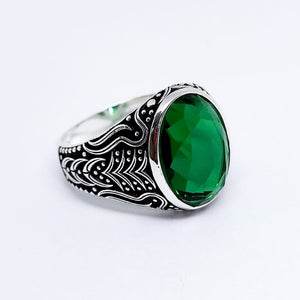 #AC138 - Anillo De Caballero/Hombre Piedra Zirconia Plata - IC8.0