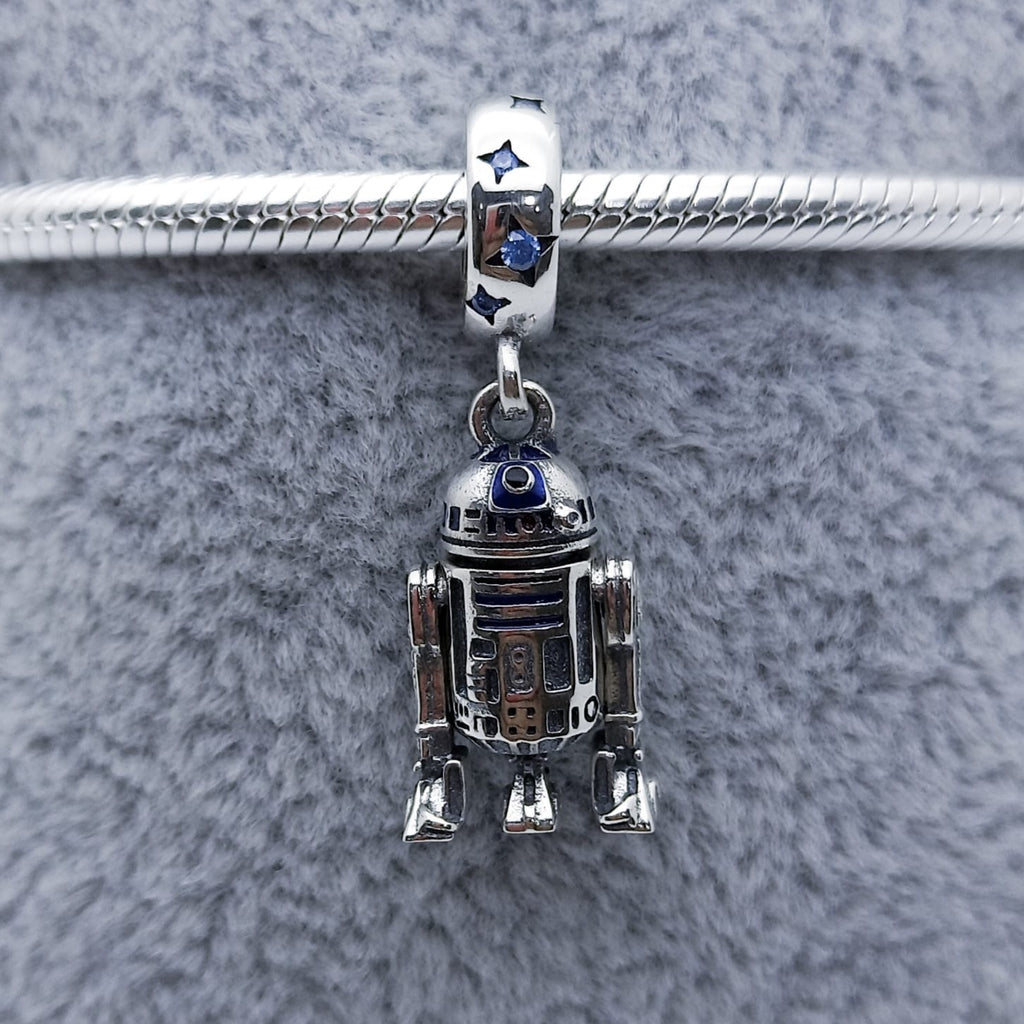 #PAN232 - Charm De R2D2/Arturito Con Zirconia Plata - B11/3.8
